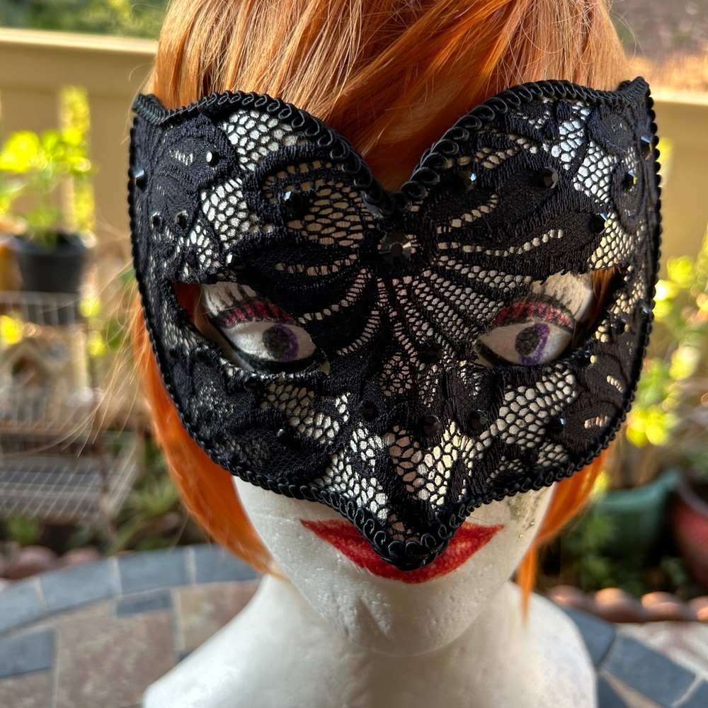 Authentic Venetian Black Lace Mask
